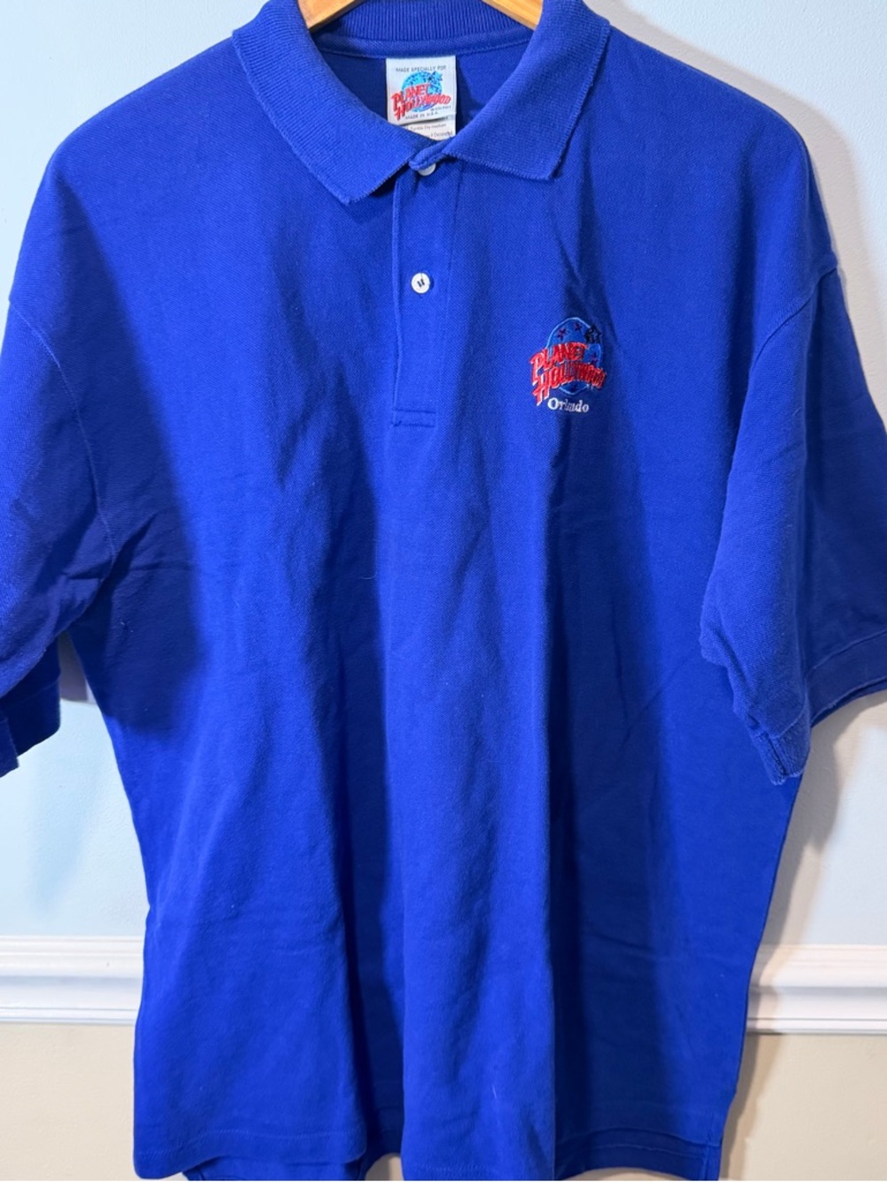 Bright Blue Polo Shirt - Orlando Graphic